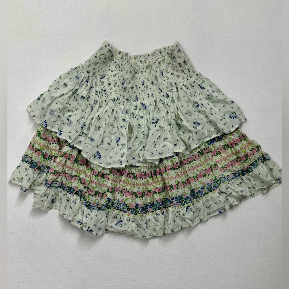 by TiMo Floral Tiered Ruffle Mini Skirt | Smocked Waist | Size S